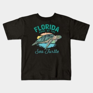 Florida Home Of The Sea Turtle Kids T-Shirt